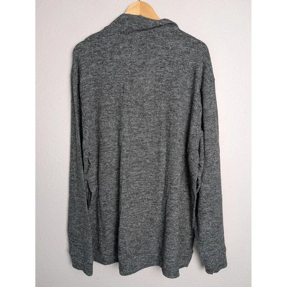 Member's Mark Sweater Mens 2XL Gray Mock Neck Quarter Zip Pullover Stretch - Picture 2 of 9
